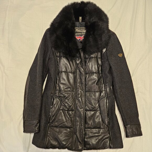 Matchless London Leather & Wool Mixed Media Jacket - Picture 1 of 8